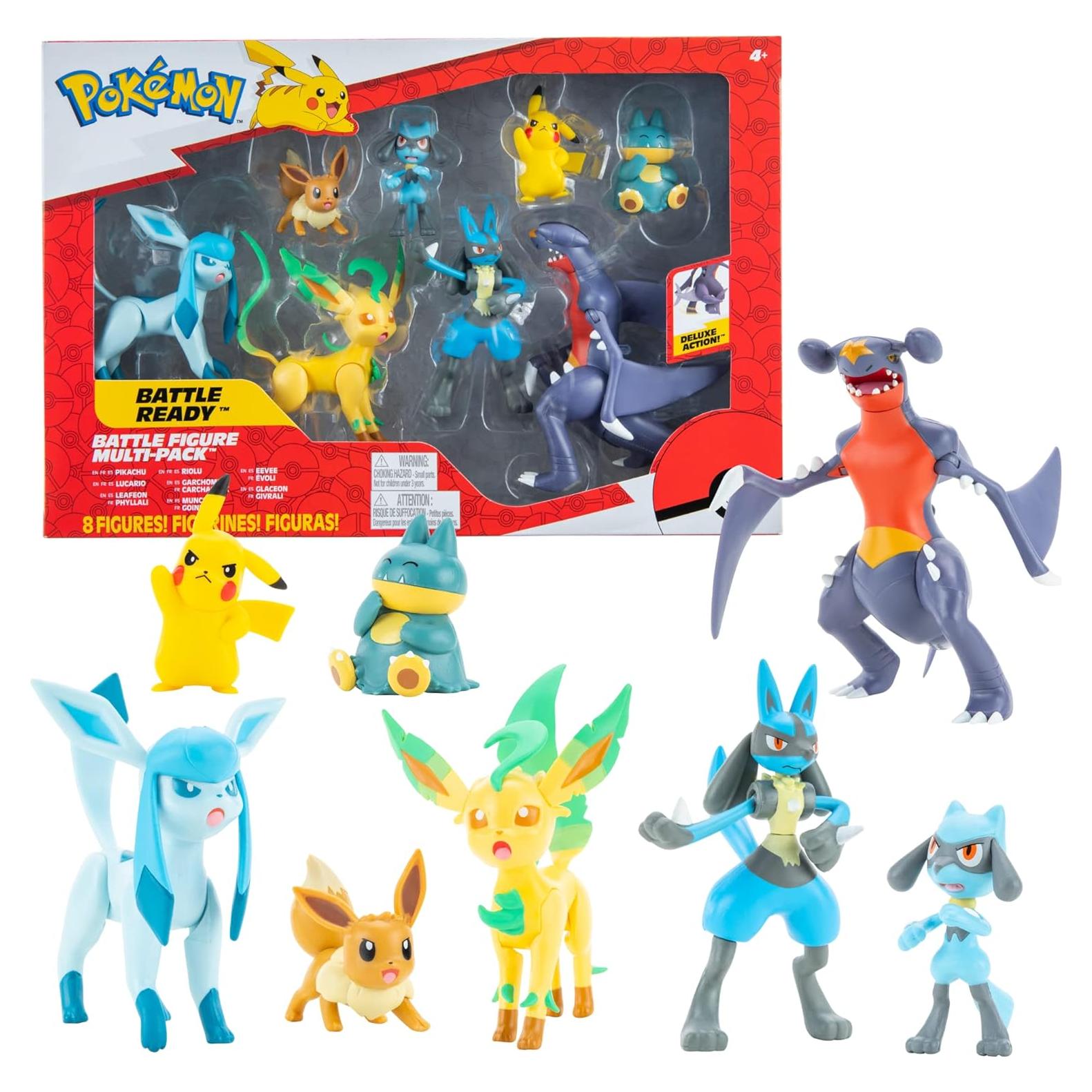 Conjunto de Figuras Pokémon 8 Pack Jazwares - 5 a 12 cm