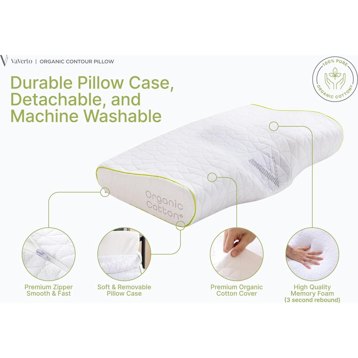 Almohada Cervical Ortópedica Vaverto CSP - Espuma de Memoria Ajustable