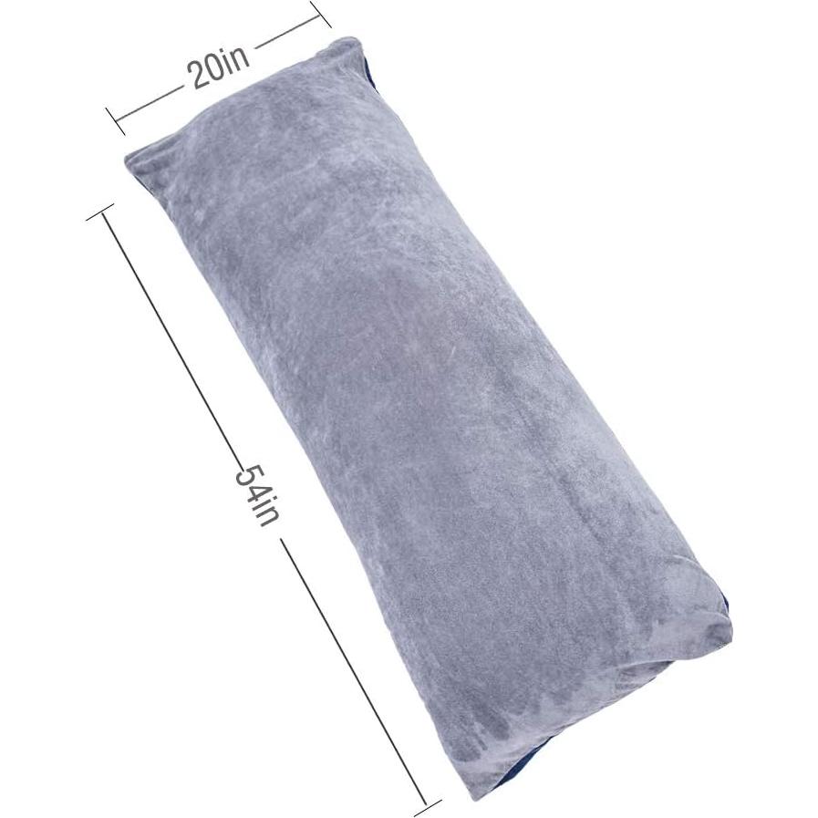 Almohada Corporal 1 MIDDLE ONE 137x51 cm Terciopelo Gris Azul