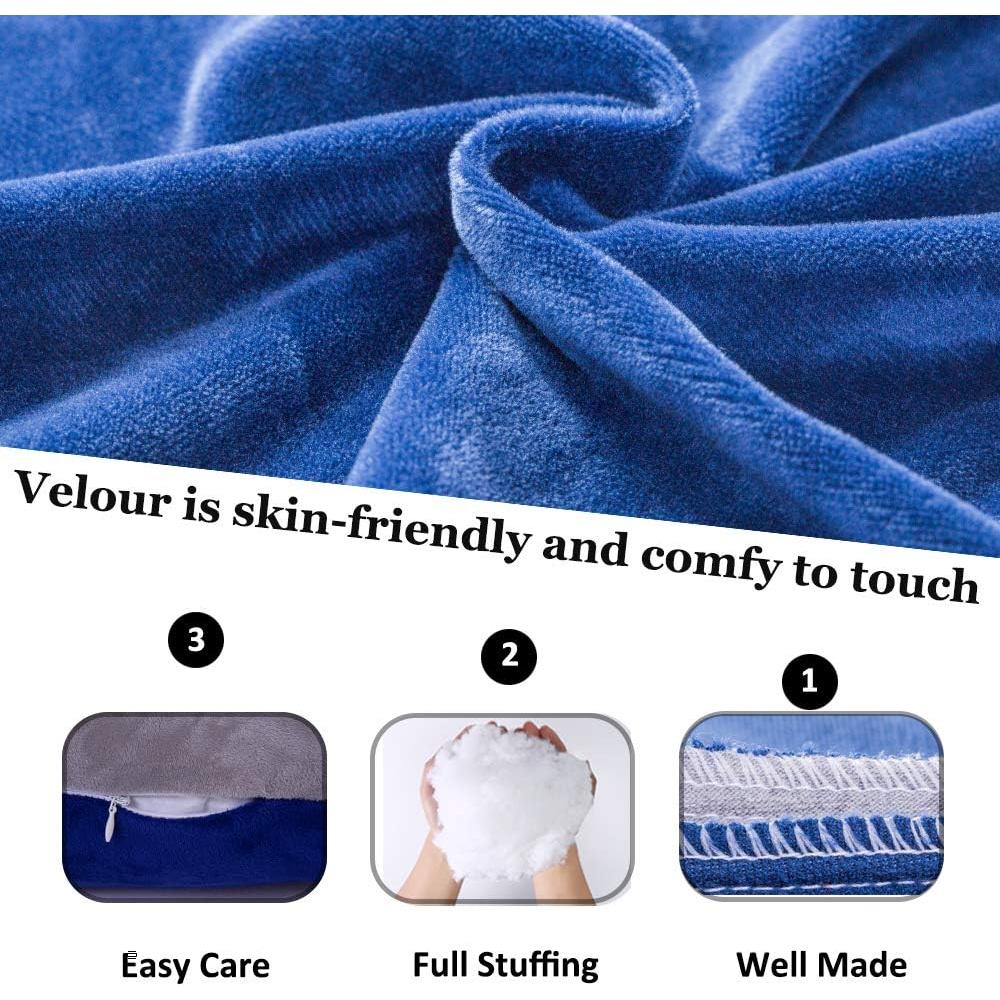 Almohada Corporal 1 MIDDLE ONE 137x51 cm Terciopelo Gris Azul