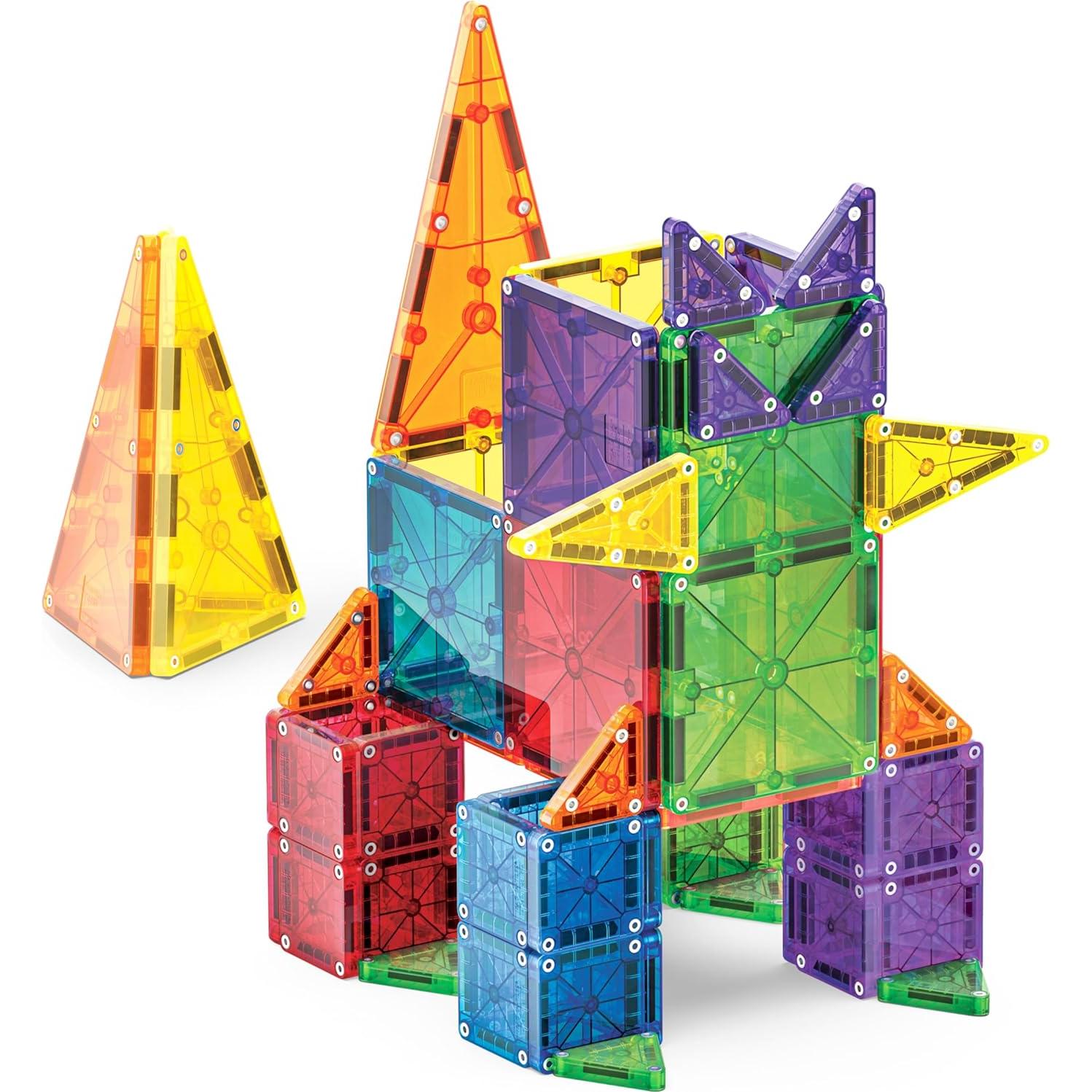 MAGNA-TILES Combo 62 Piezas Juego de Construcción Magnético