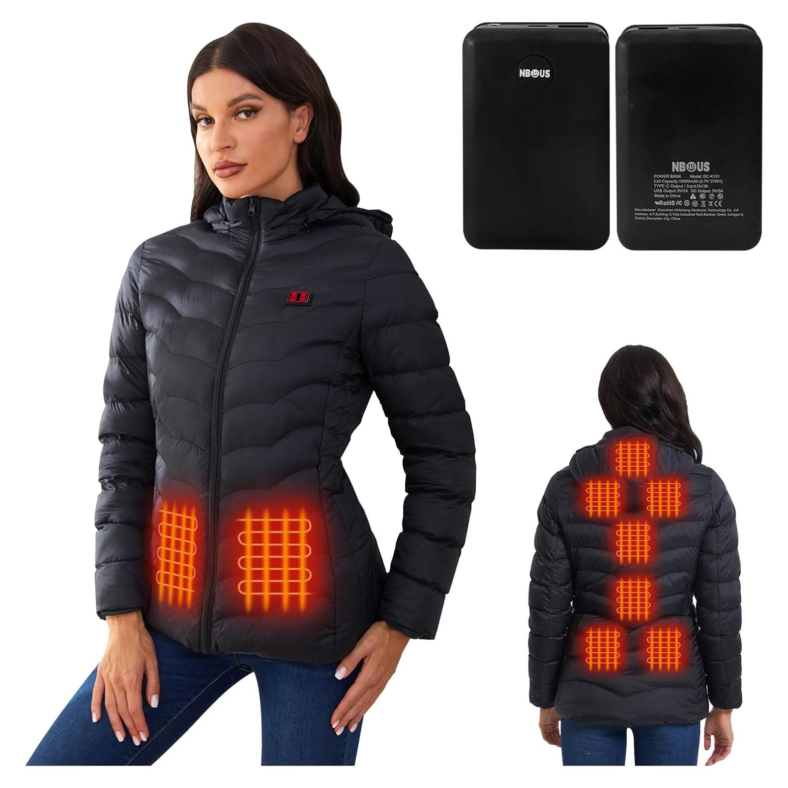 Chaqueta Térmica para Mujeres NBtoUS con 2 Baterías 10000mAh