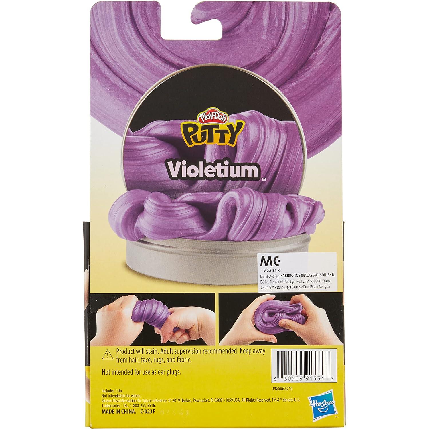 Masilla Play-Doh Violetium 90 g para Niños + Lata de Metal
