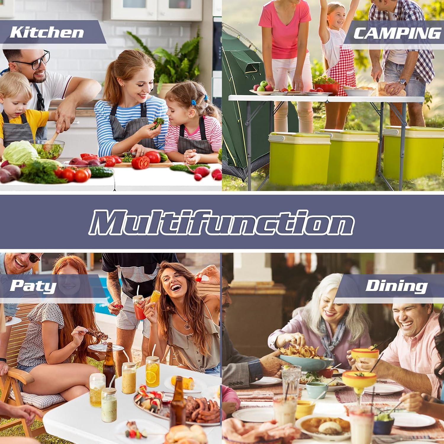 Mesa Plegable Camp Field 1.2m Blanca para Picnic y Camping