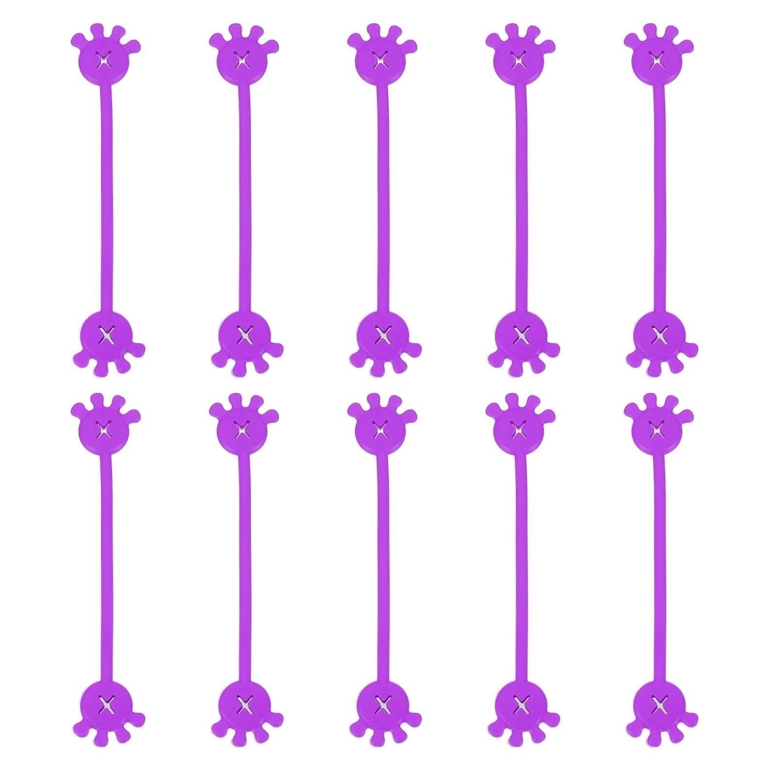Correas Magnéticas de Silicona PATIKIL 10 Pcs Morado 12x2.2cm
