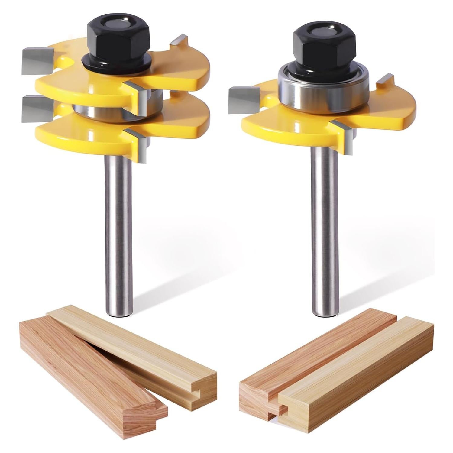 Juego de Brocas de Router 2 Piezas Eje 6,35 mm Carpintería