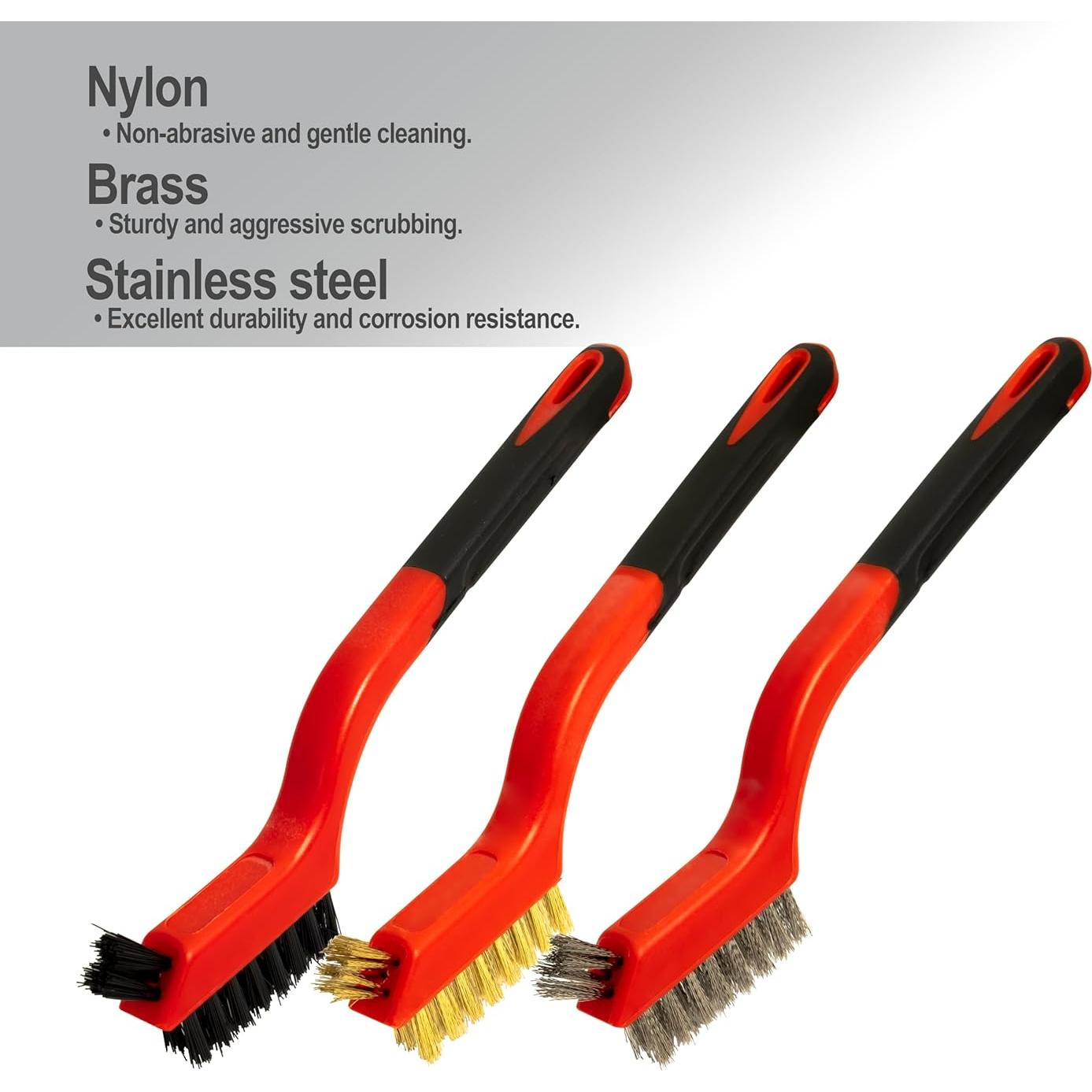 Juego de 5 Cepillos de Alambre y Raspadores Genérico - Acero Inoxidable y Nylon