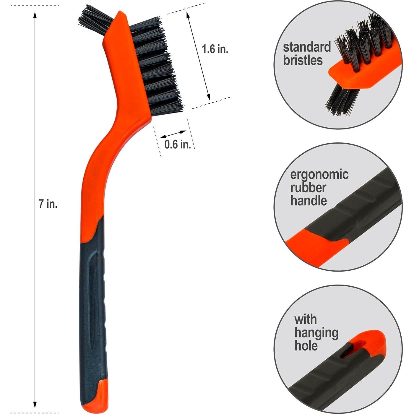 Juego de 5 Cepillos de Alambre y Raspadores Genérico - Acero Inoxidable y Nylon