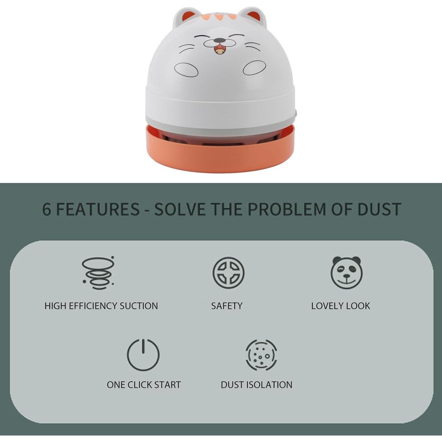 Aspiradora de escritorio portátil aqxreight 12x9cm sin cable