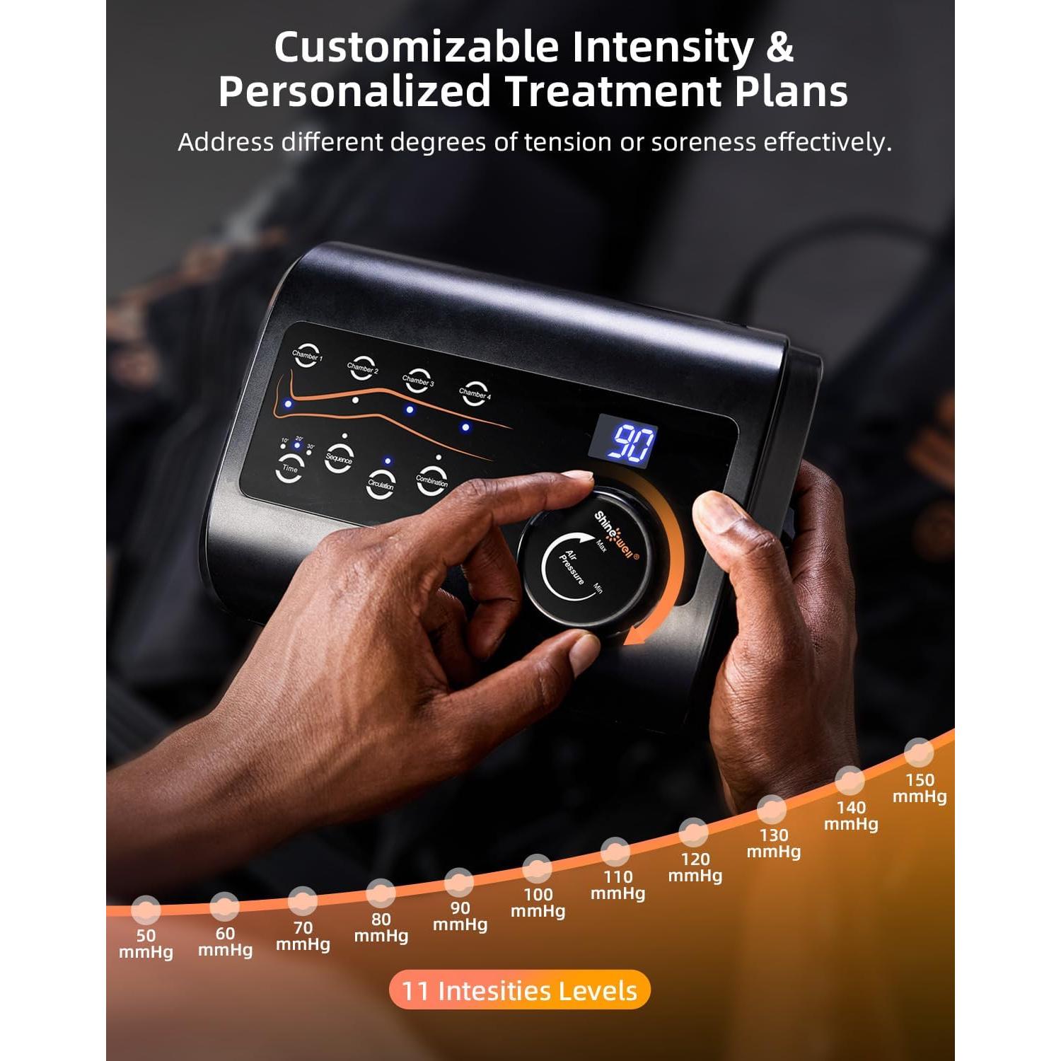 Masajeador de Piernas SHINE WELL SW-106A, Compresión de Aire 11 Niveles