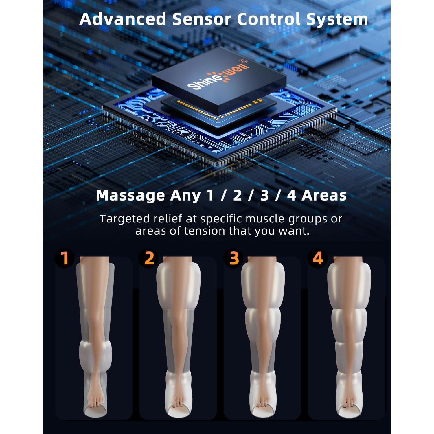 Masajeador de Piernas SHINE WELL SW-106A, Compresión de Aire 11 Niveles