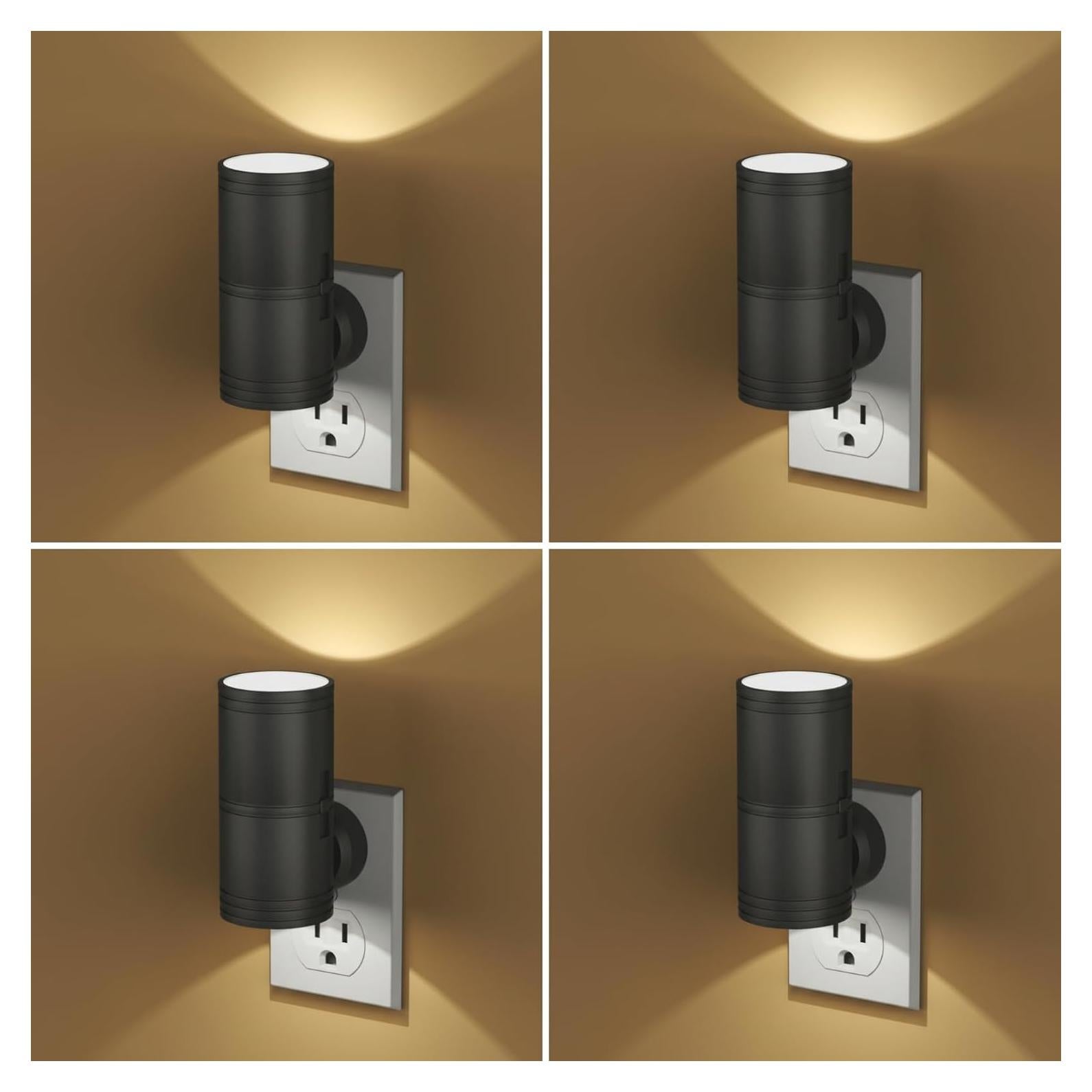 Luz Nocturna LED Regulable Likelgn, Paquete de 4, Negro