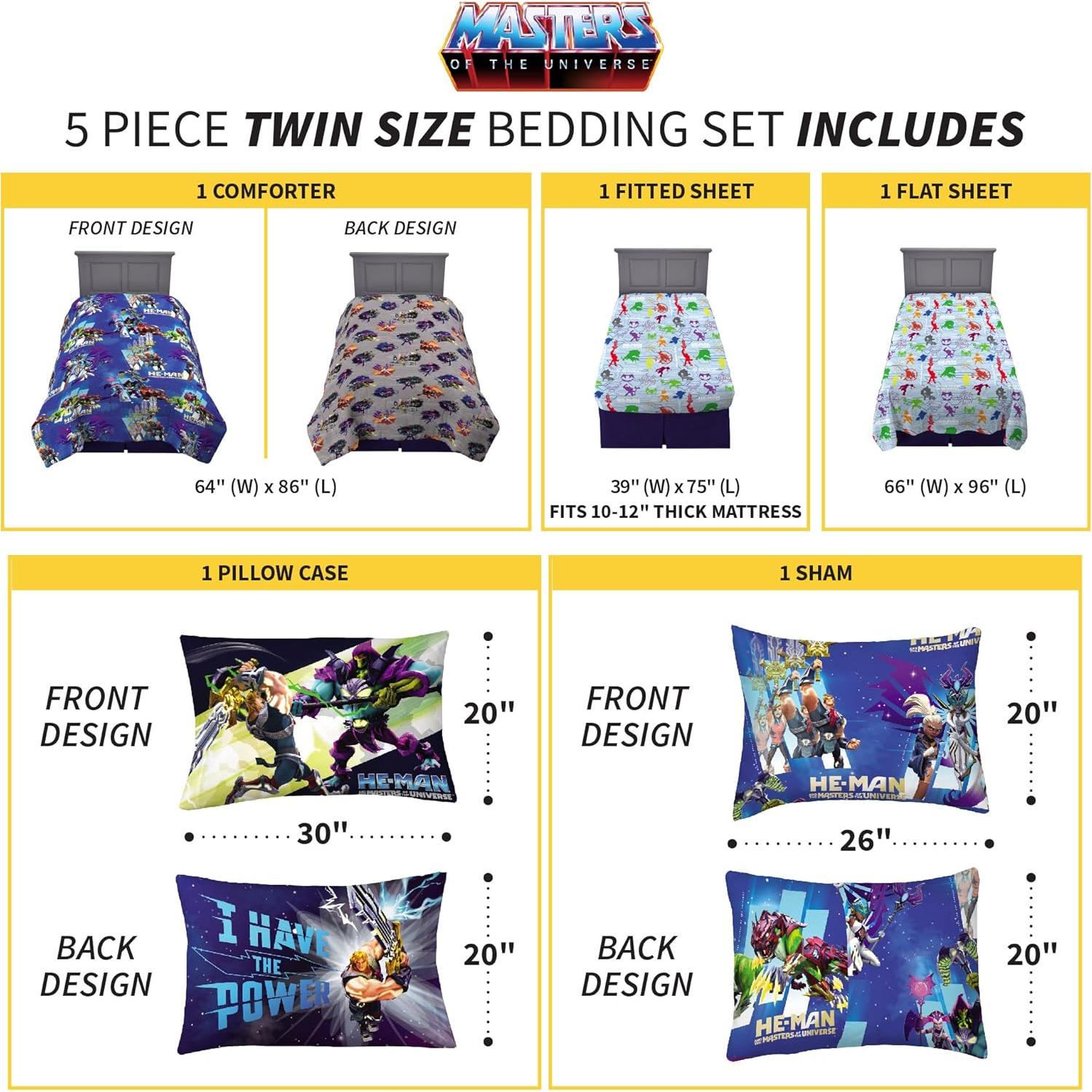 Conjunto Ropa de Cama Franco 5 Piezas Twin He-Man