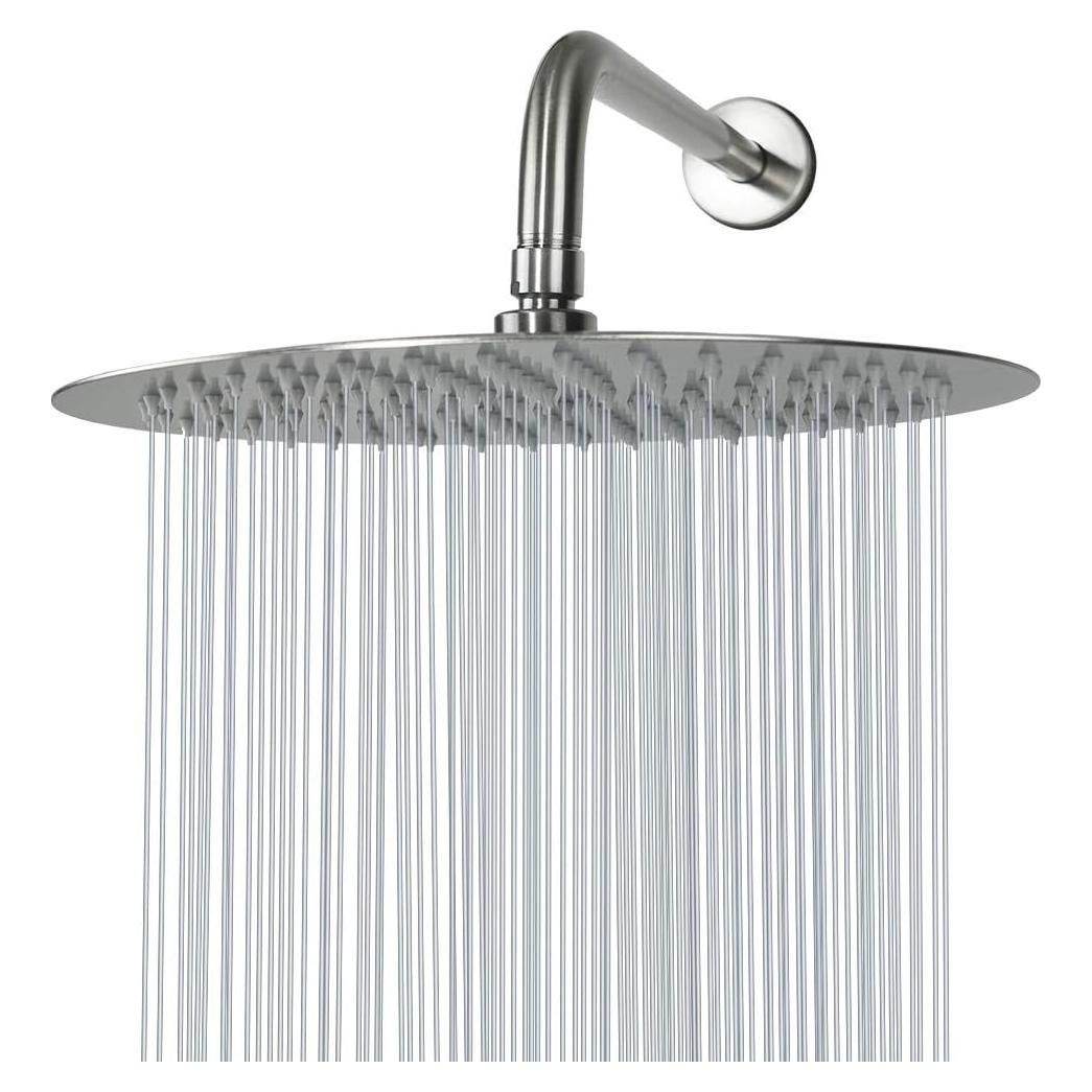 Cabezal de Ducha Redondo NearMoon 30.48 cm con Brazo 38.1 cm Níquel Cepillado