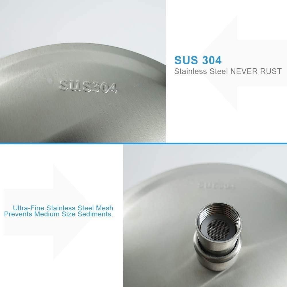 Cabezal de Ducha Redondo NearMoon 30.48 cm con Brazo 38.1 cm Níquel Cepillado