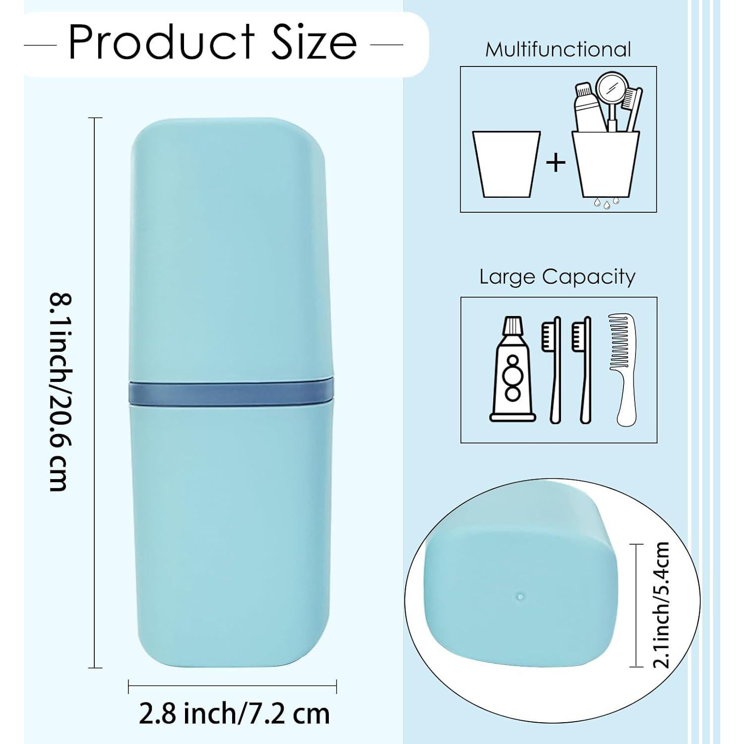 Estuche de Cepillo de Dientes SietDESEO Azul 20.3x7.9 cm