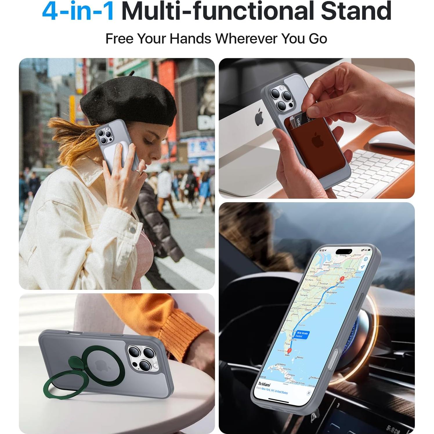 Funda Magnética Aoyushan para iPhone 16 Pro con Soporte 360°