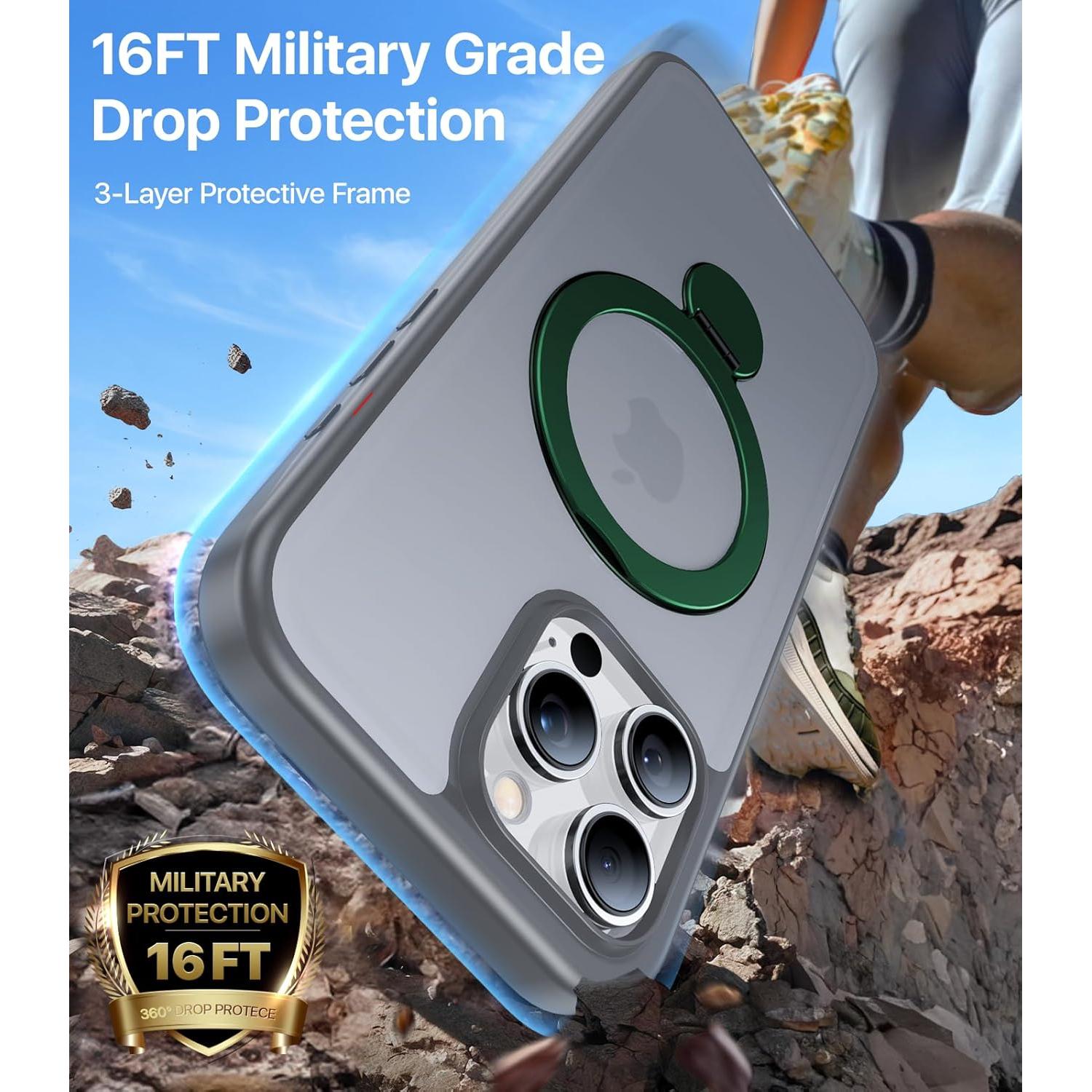 Funda Magnética Aoyushan para iPhone 16 Pro con Soporte 360°