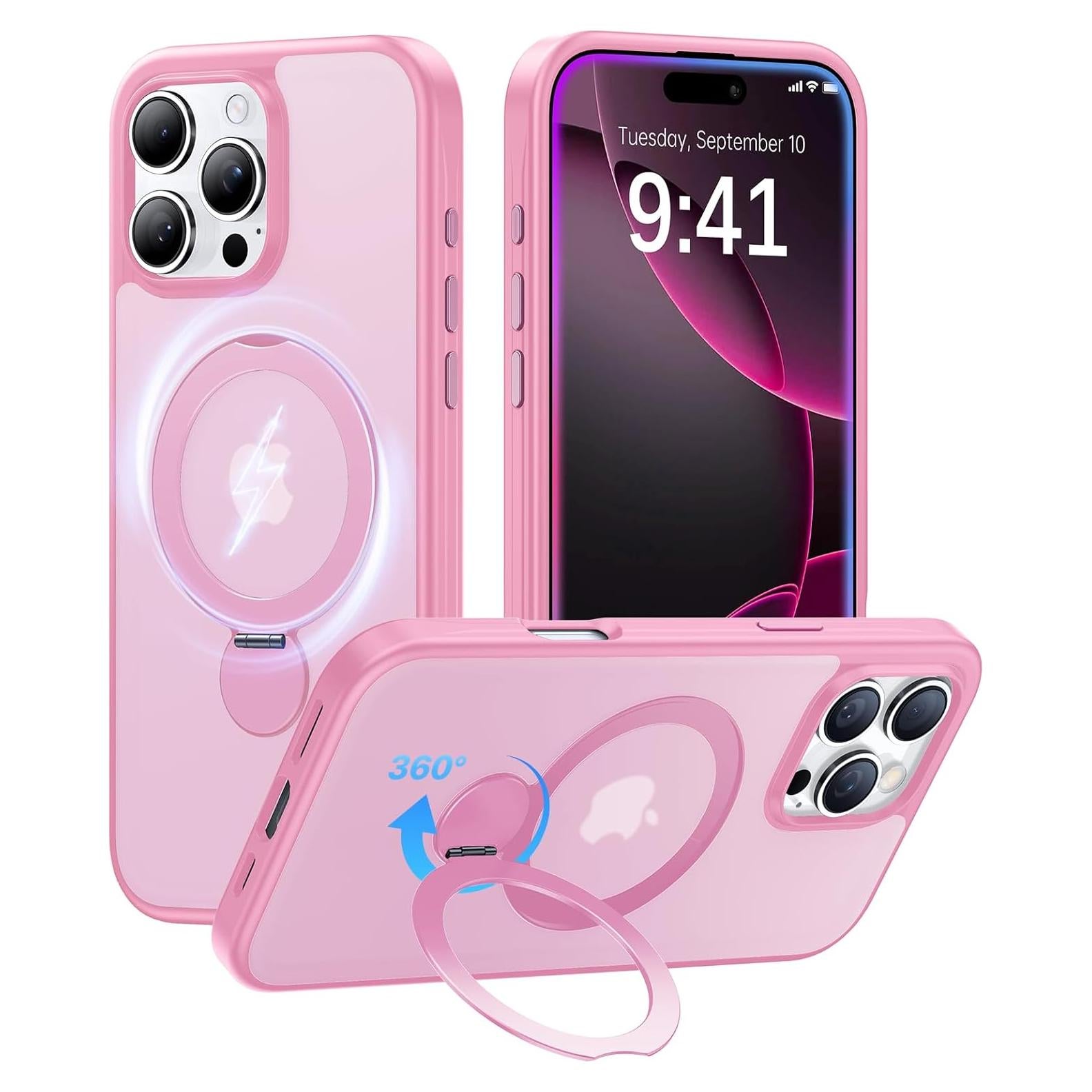 Funda Magnética Aoyushan para iPhone 16 Pro Rosa 360°