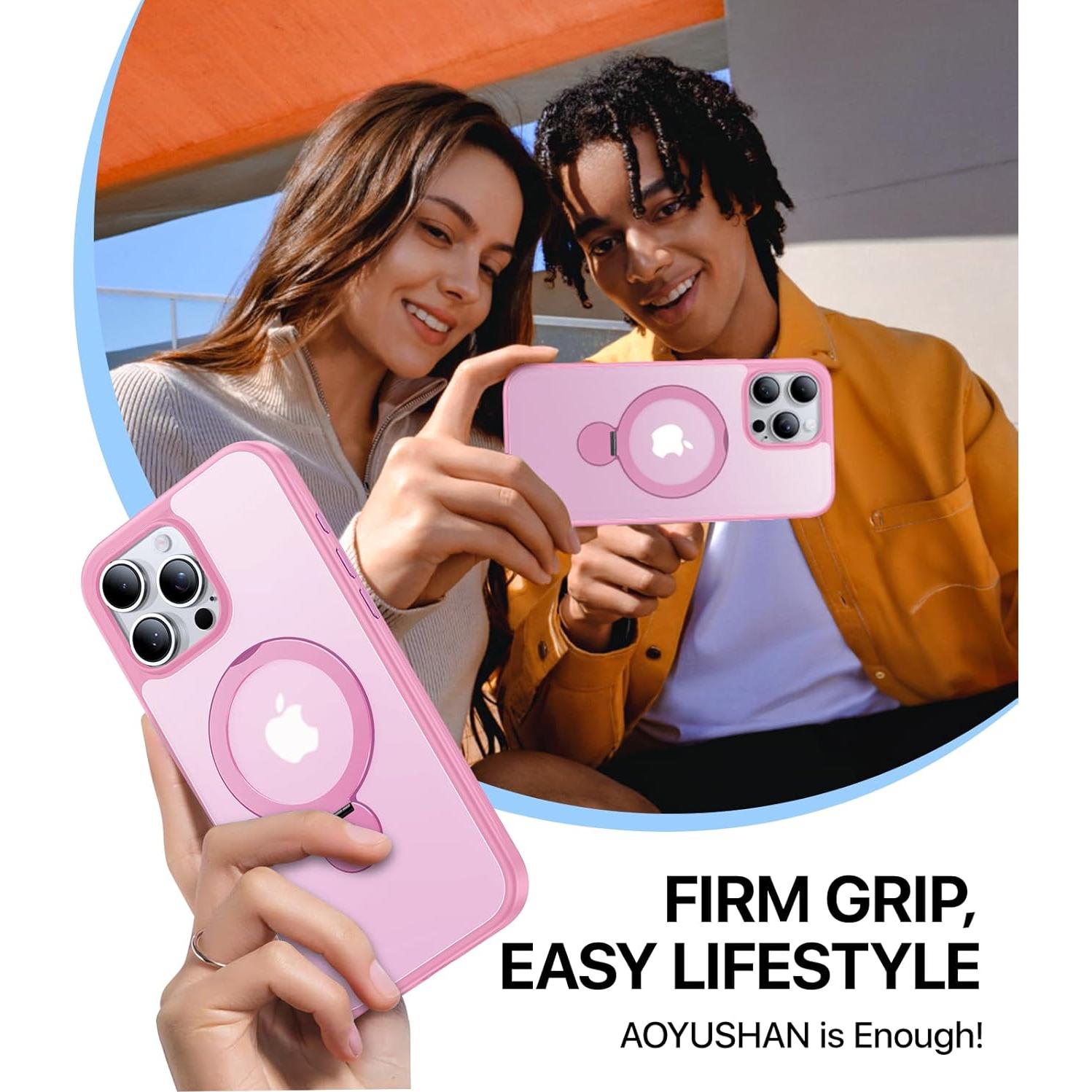 Funda Magnética Aoyushan para iPhone 16 Pro Rosa 360°