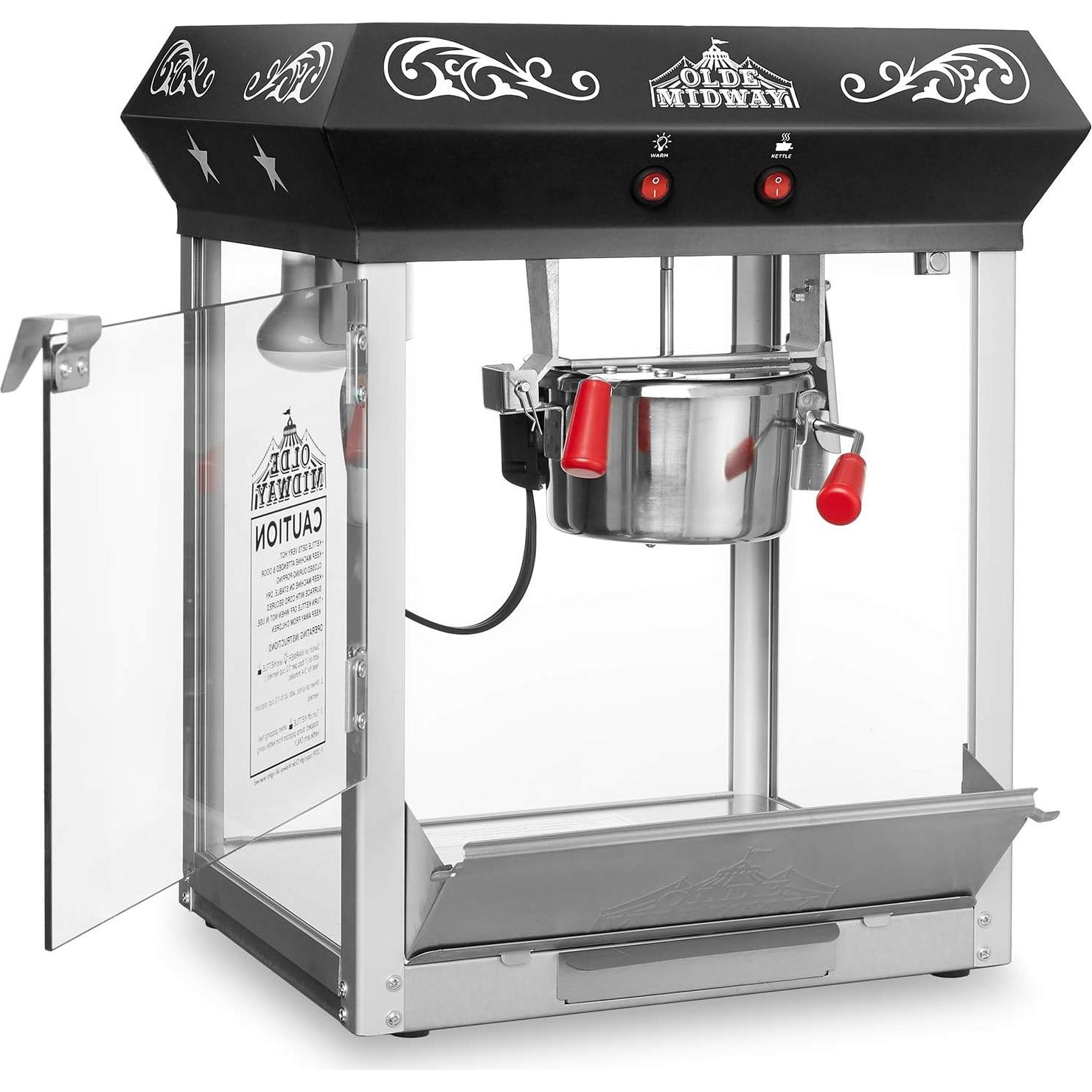Máquina de Palomitas Olde Midway 6 Oz Negra - Estilo Retro