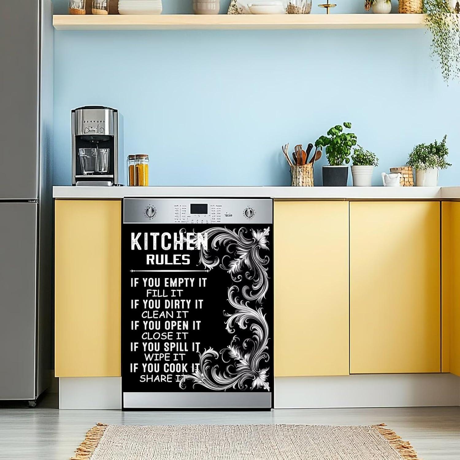 Cubierta Magnética para Lavavajillas Genérica Floral 58x66 cm