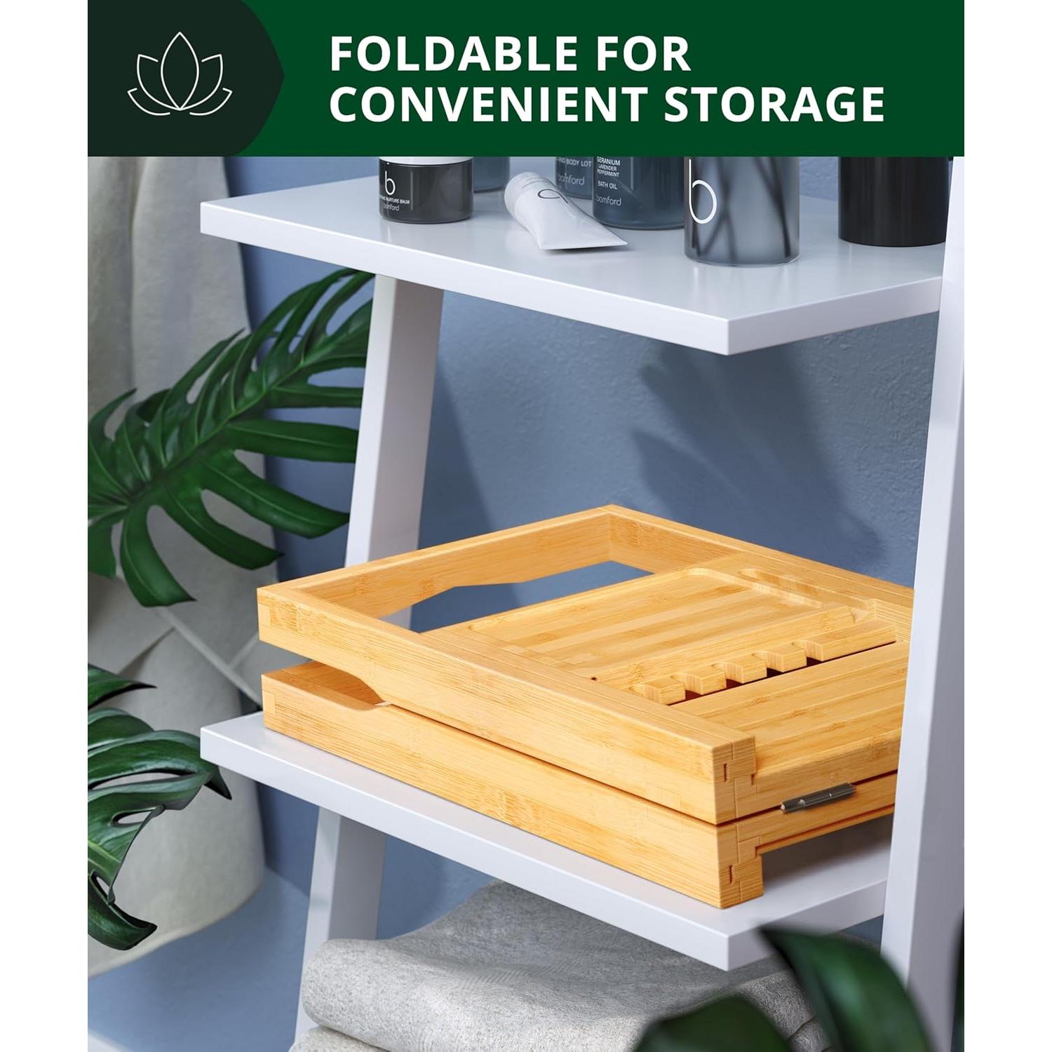 Bandeja de Baño Plegable Royal Craft Wood - Bambú Natural