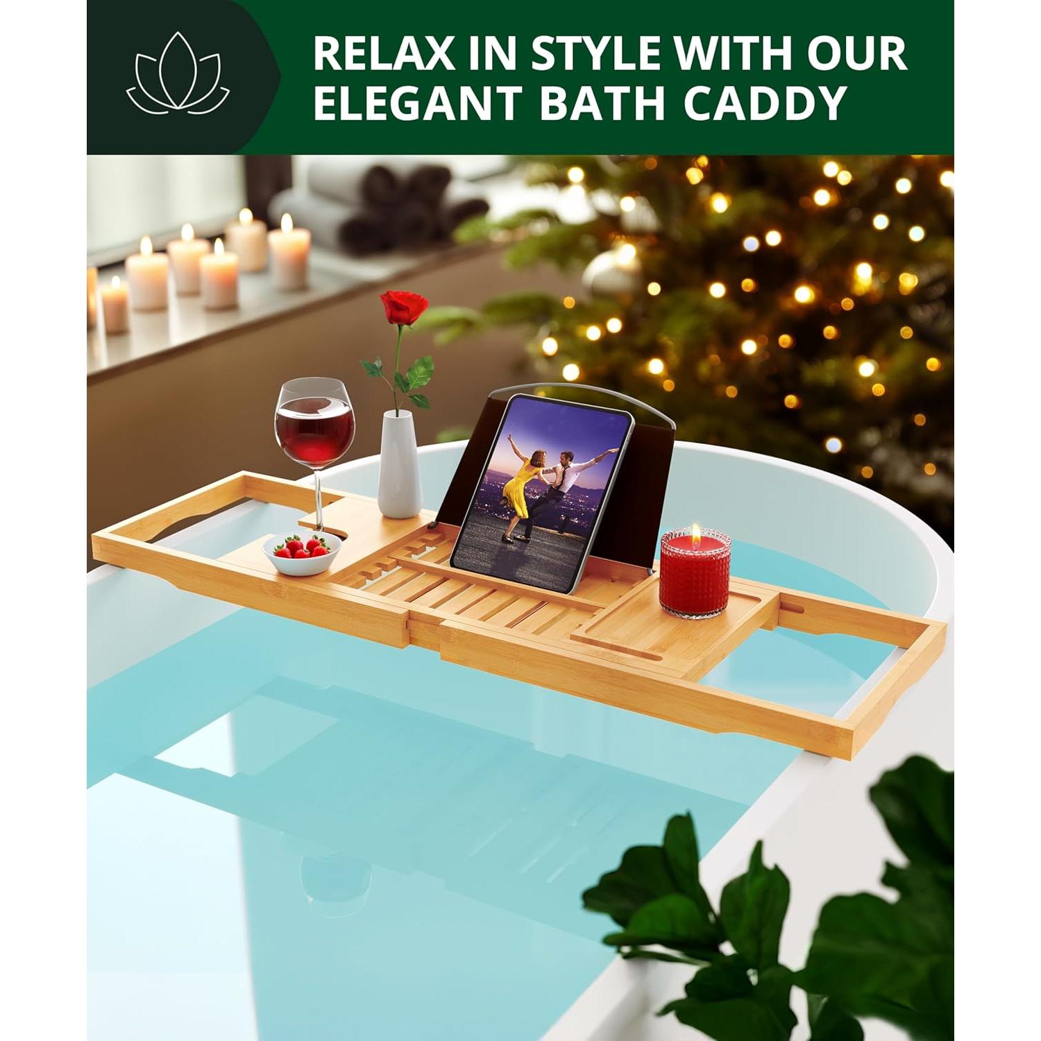 Bandeja de Baño Plegable Royal Craft Wood - Bambú Natural