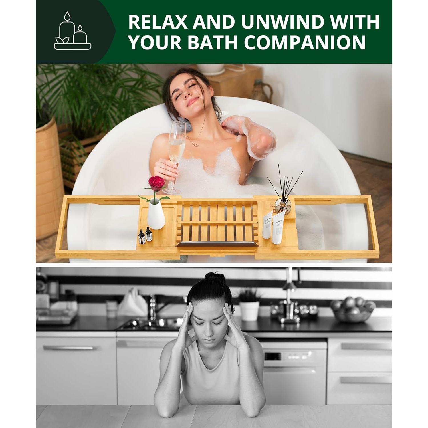 Bandeja de Baño Plegable Royal Craft Wood - Bambú Natural