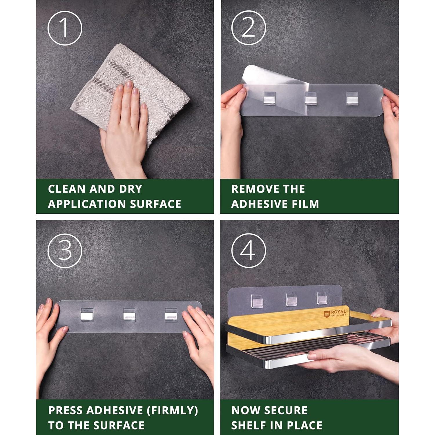 Caddy para Baño de Bambú ROYAL CRAFT WOOD 109 cm Negro