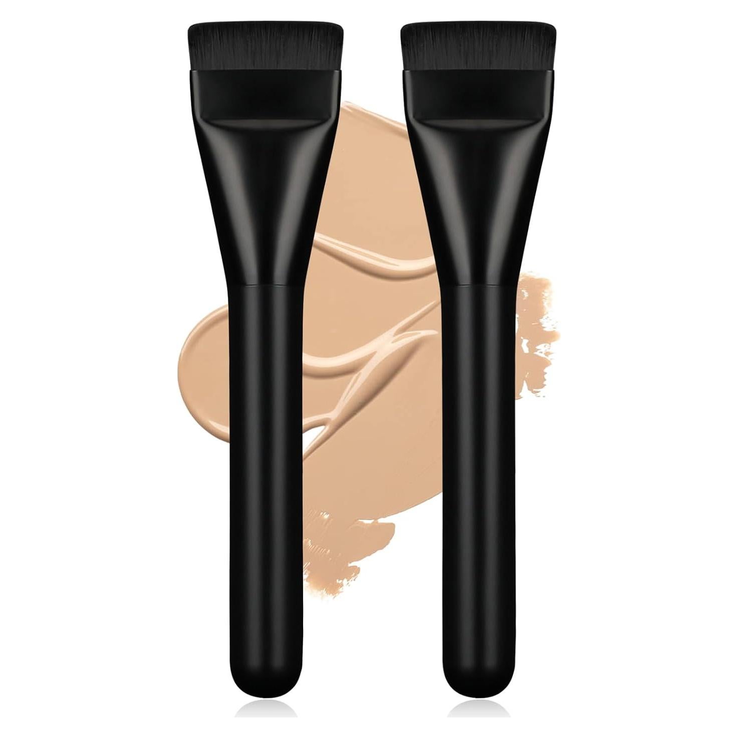 Brocha Plana para Base BEAUTYFACTOR - 2 Piezas, Cerdas Sintéticas