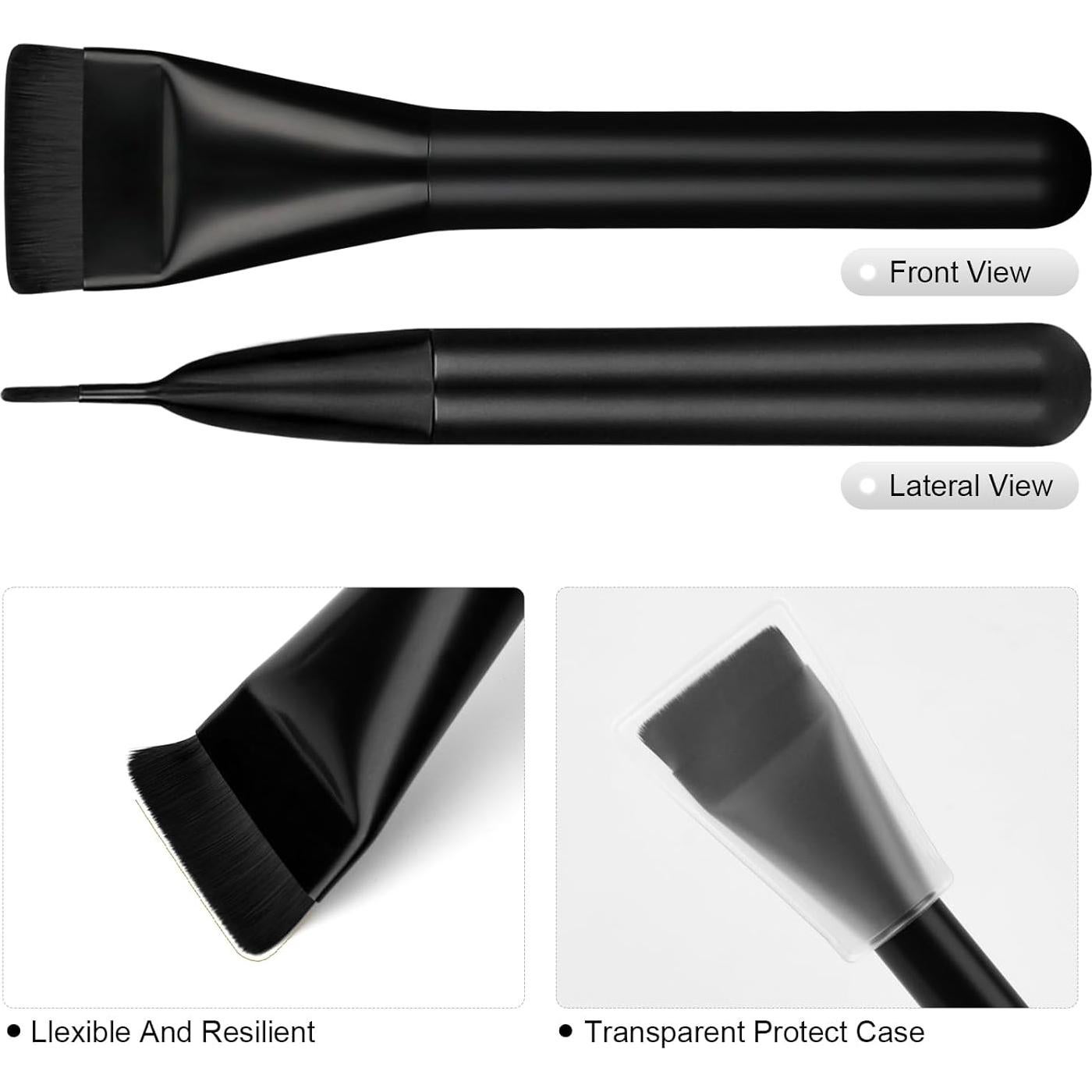 Brocha Plana para Base BEAUTYFACTOR - 2 Piezas, Cerdas Sintéticas