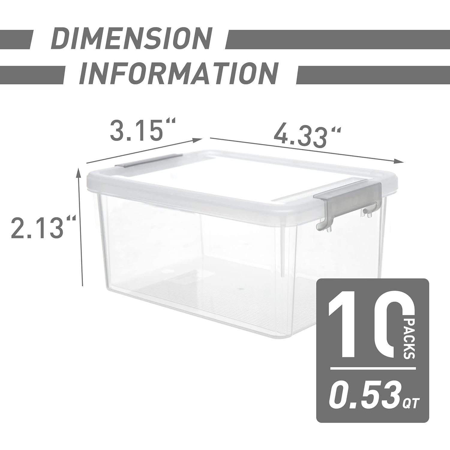 Cajas de Almacenamiento Citylife 10 Piezas 0.53 QT Plástico
