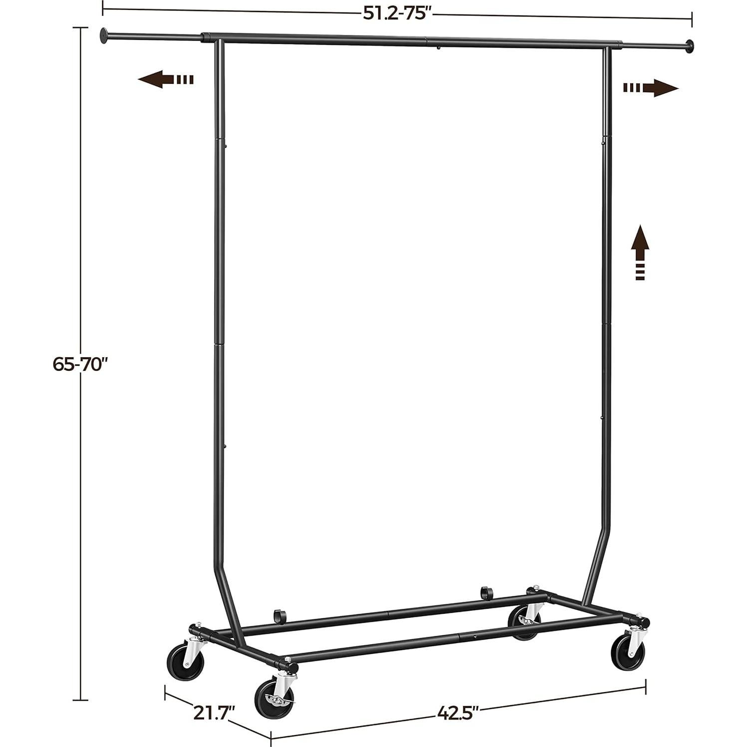 Soporte de Ropa Rodante Yaheetech Ajustable Negro 90.7 kg