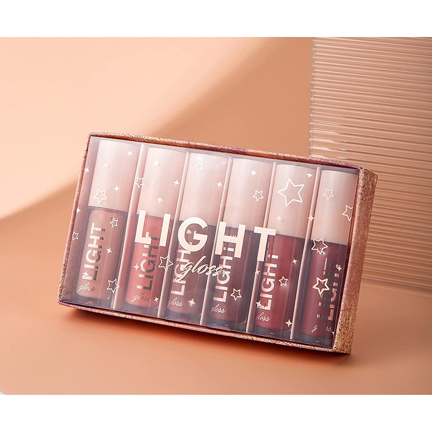 Set de Brillo Labial Hidratante MAEPEOR 6PCS Nude Neutro