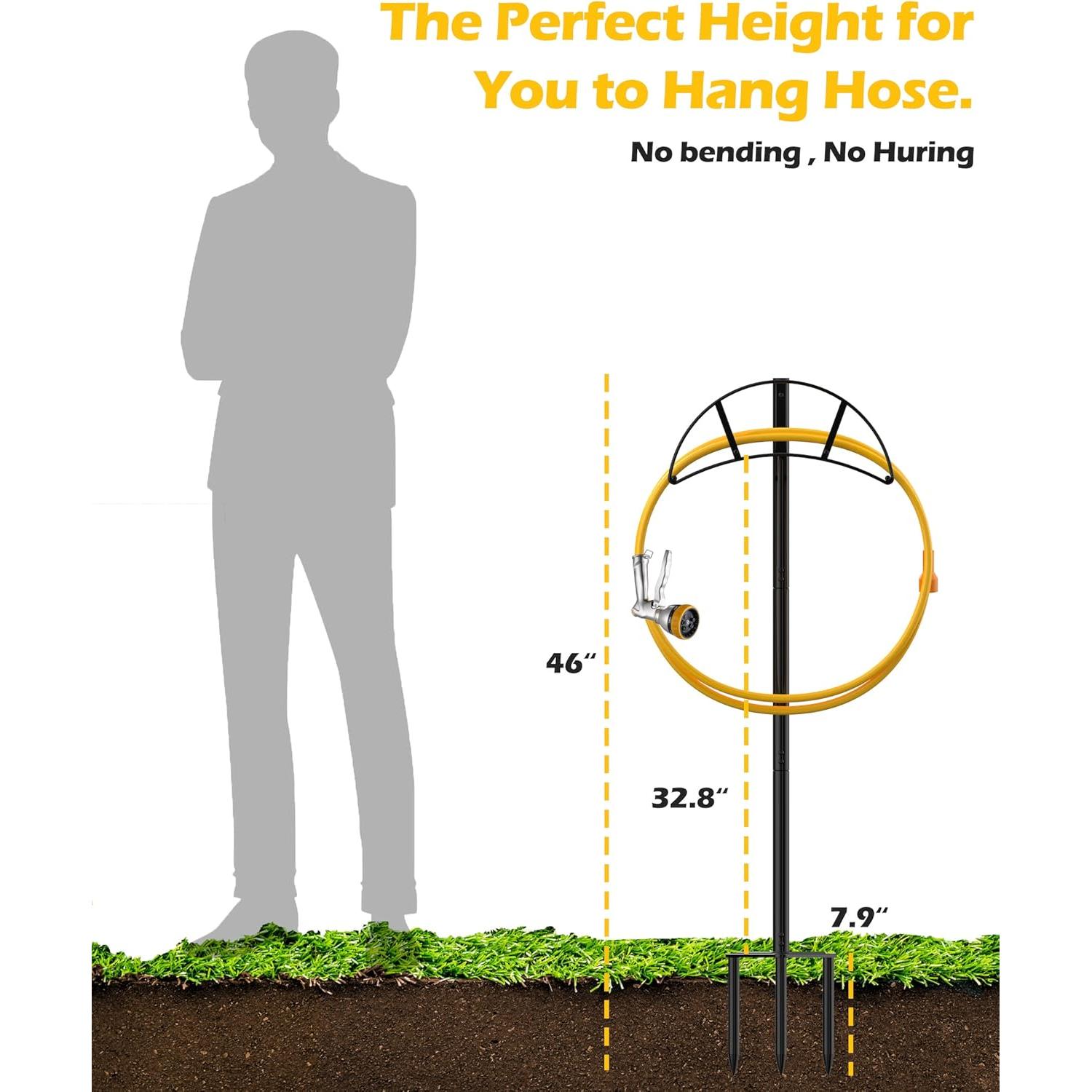 Soporte de Manguera de Jardín Suchek, Metal Resistente, 2.5 kg