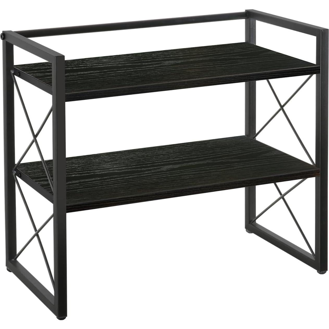 Organizador de Estante de Escritorio YINMIT 2 Niveles Madera Negro