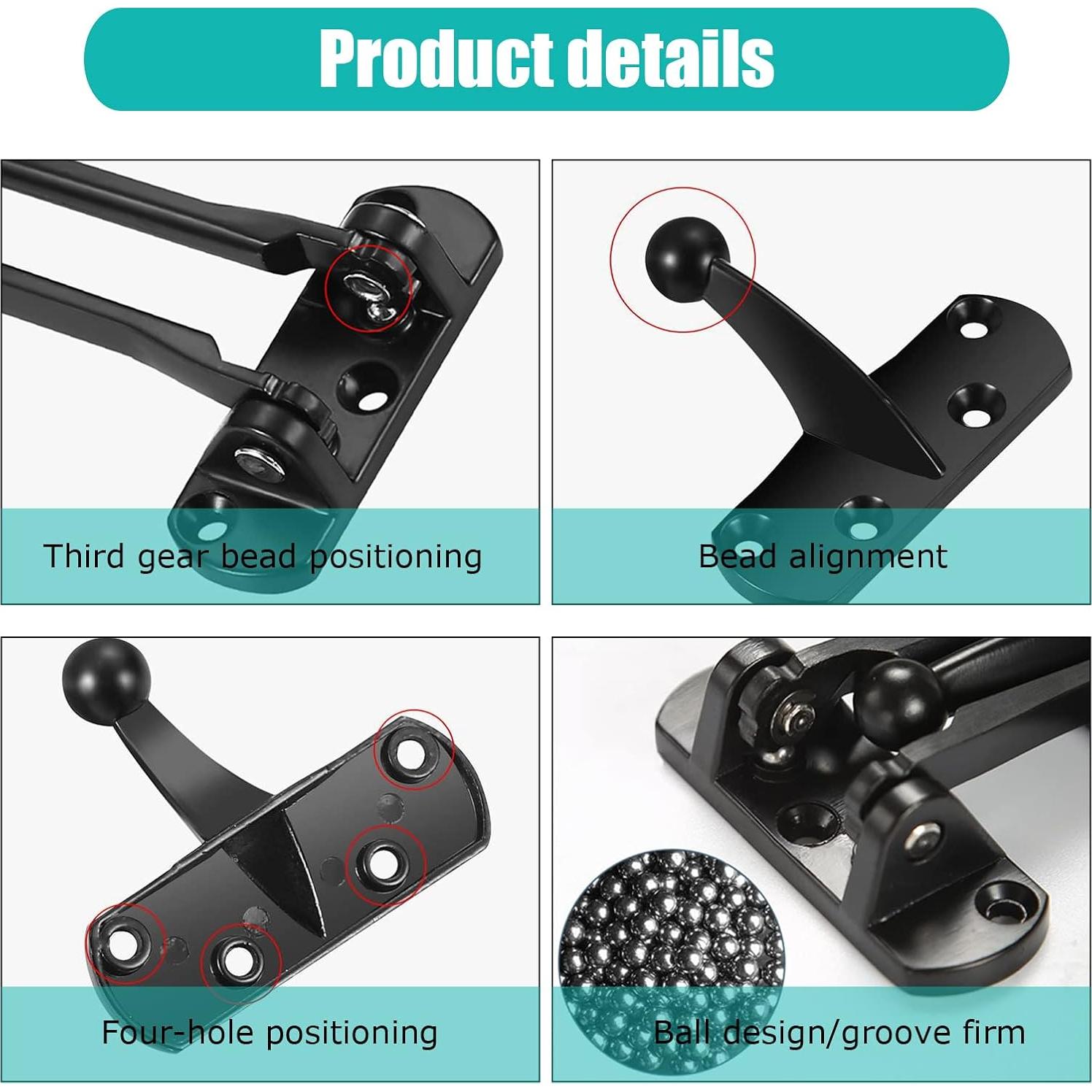 Cerradura de Barra Oscilante Tsinc Negra - 2 Paquetes Seguridad Niños