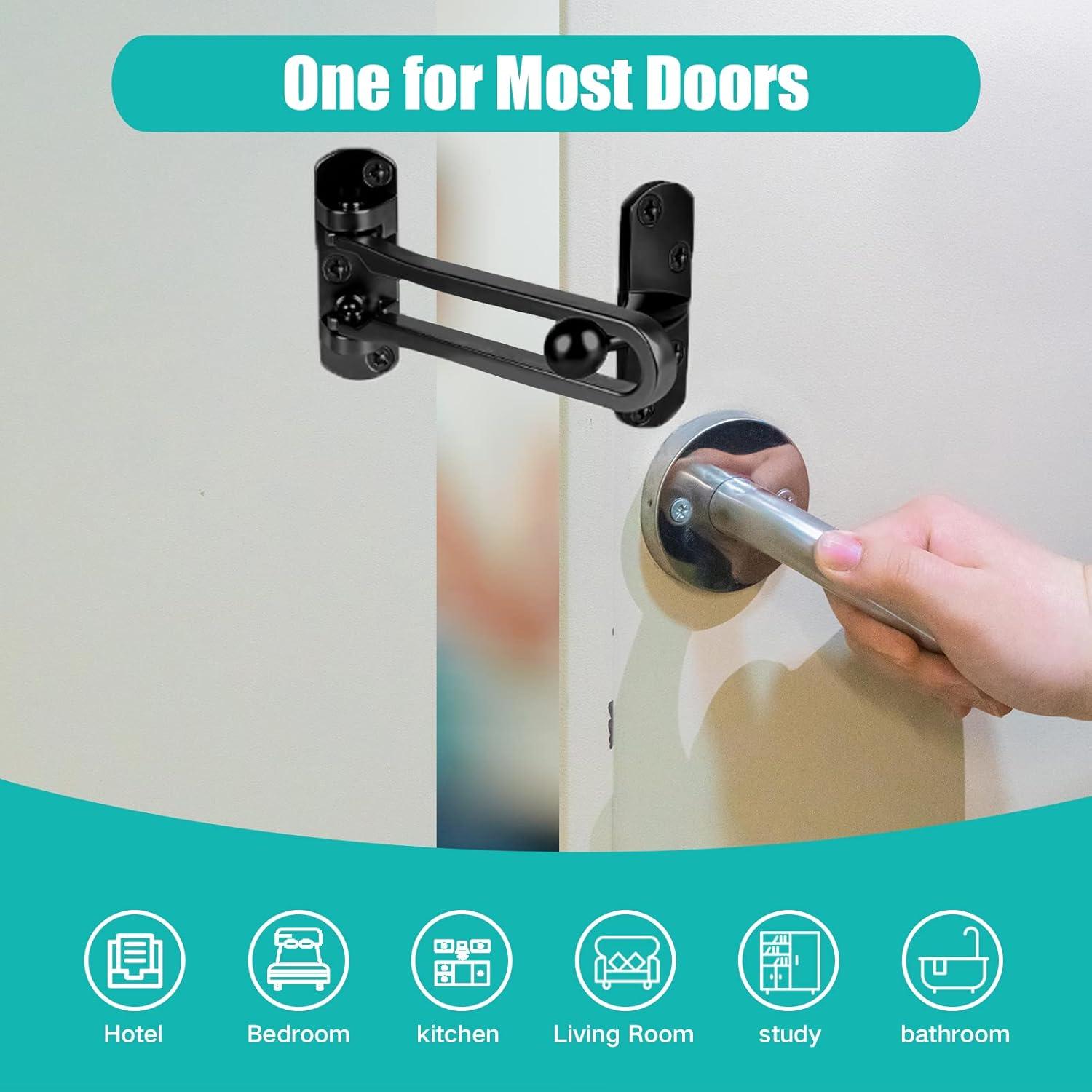 Cerradura de Barra Oscilante Tsinc Negra - 2 Paquetes Seguridad Niños