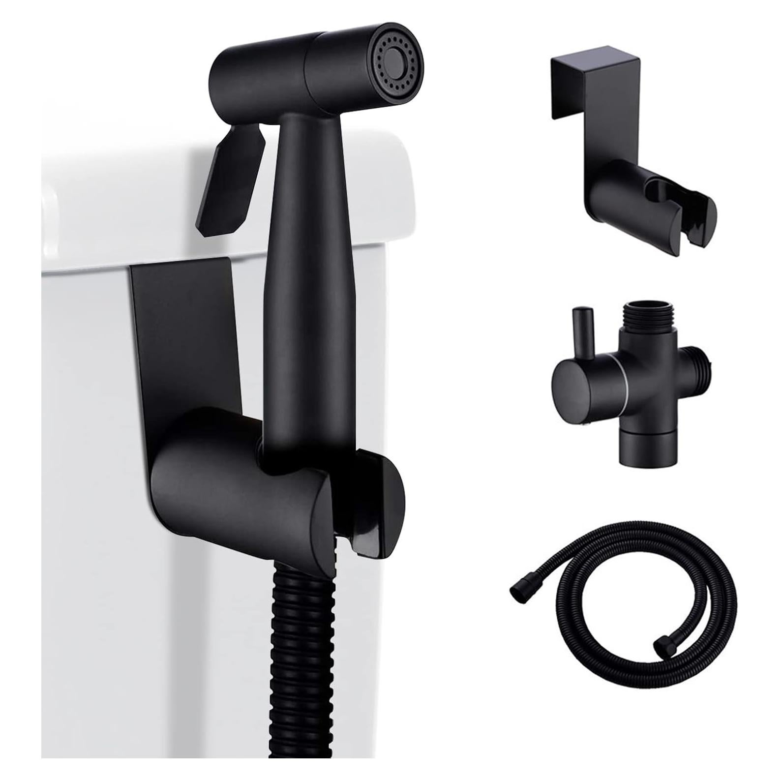 Kit Rociador de Bidet Loschen Acero Inoxidable 1.5m Negro