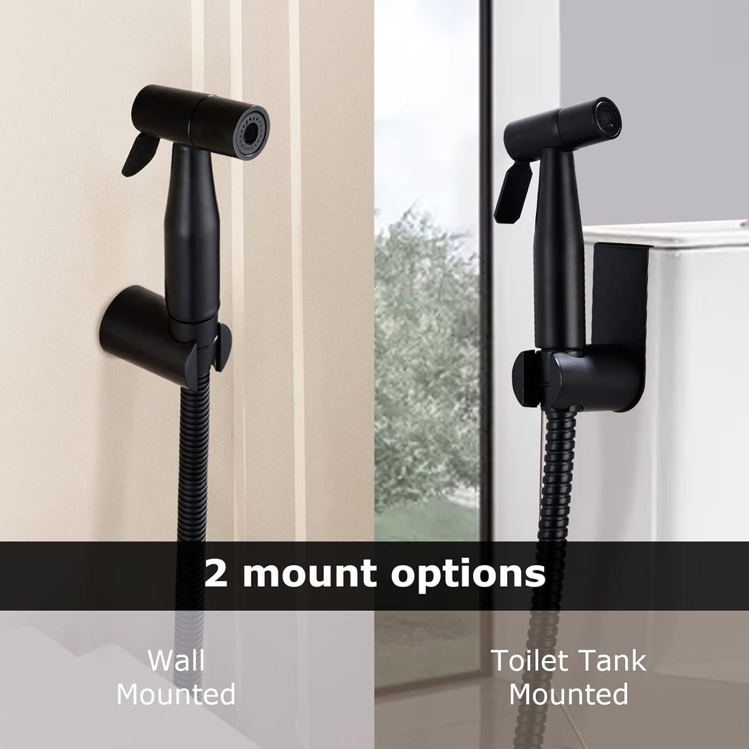 Kit Rociador de Bidet Loschen Acero Inoxidable 1.5m Negro