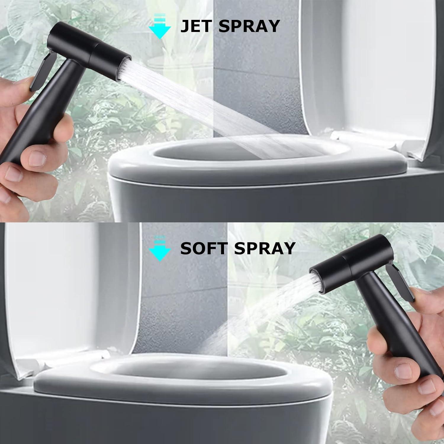 Kit Rociador de Bidet Loschen Acero Inoxidable 1.5m Negro