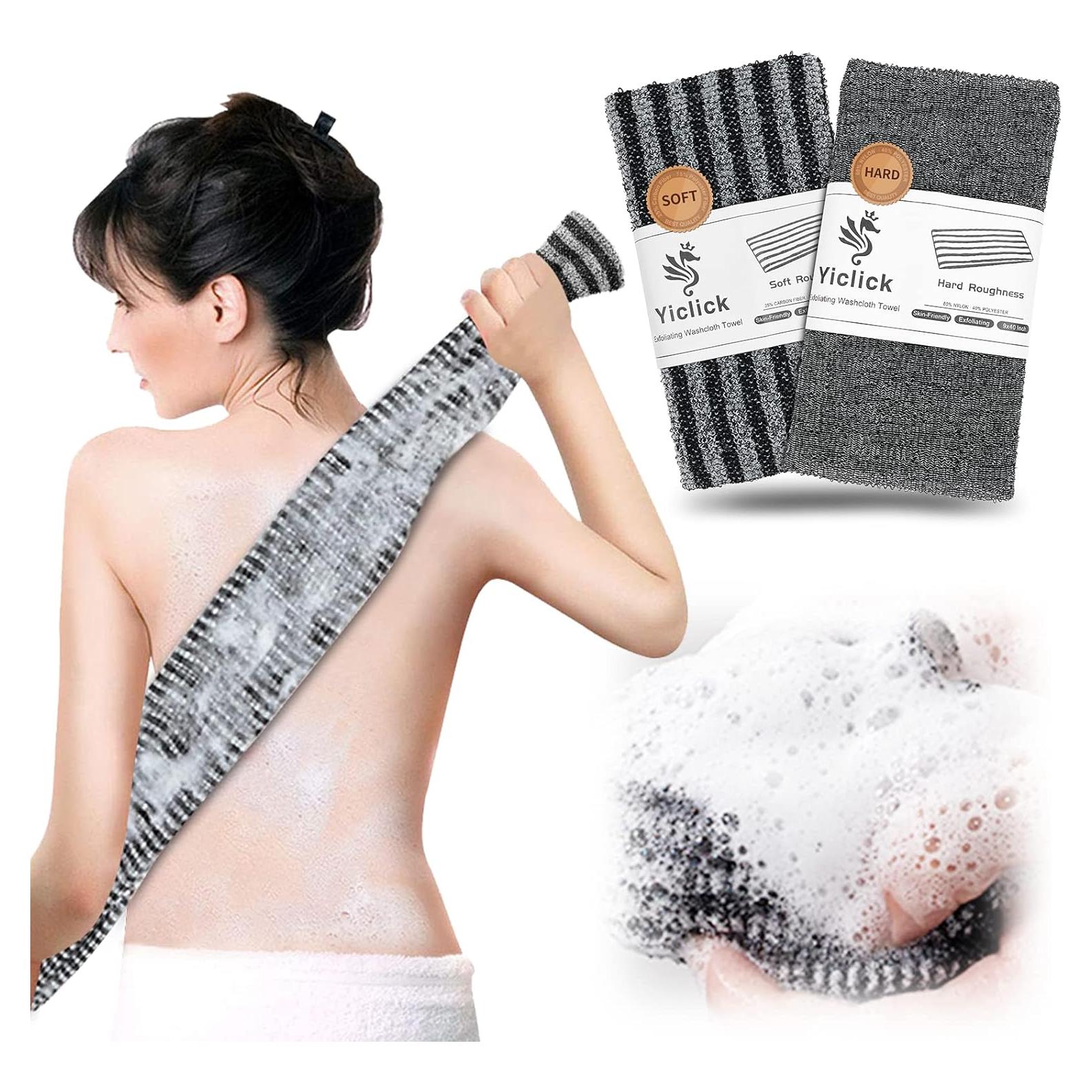 Toalla Exfoliante Yiclick 2 Pack - 101.6 cm, Negra