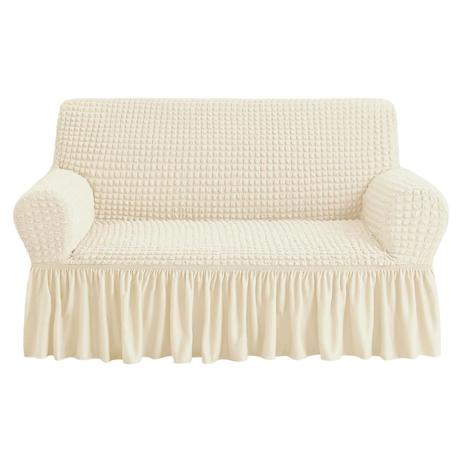 Funda de Sofá Loveseat NICEEC Beige 2 Asientos Alta Elasticidad