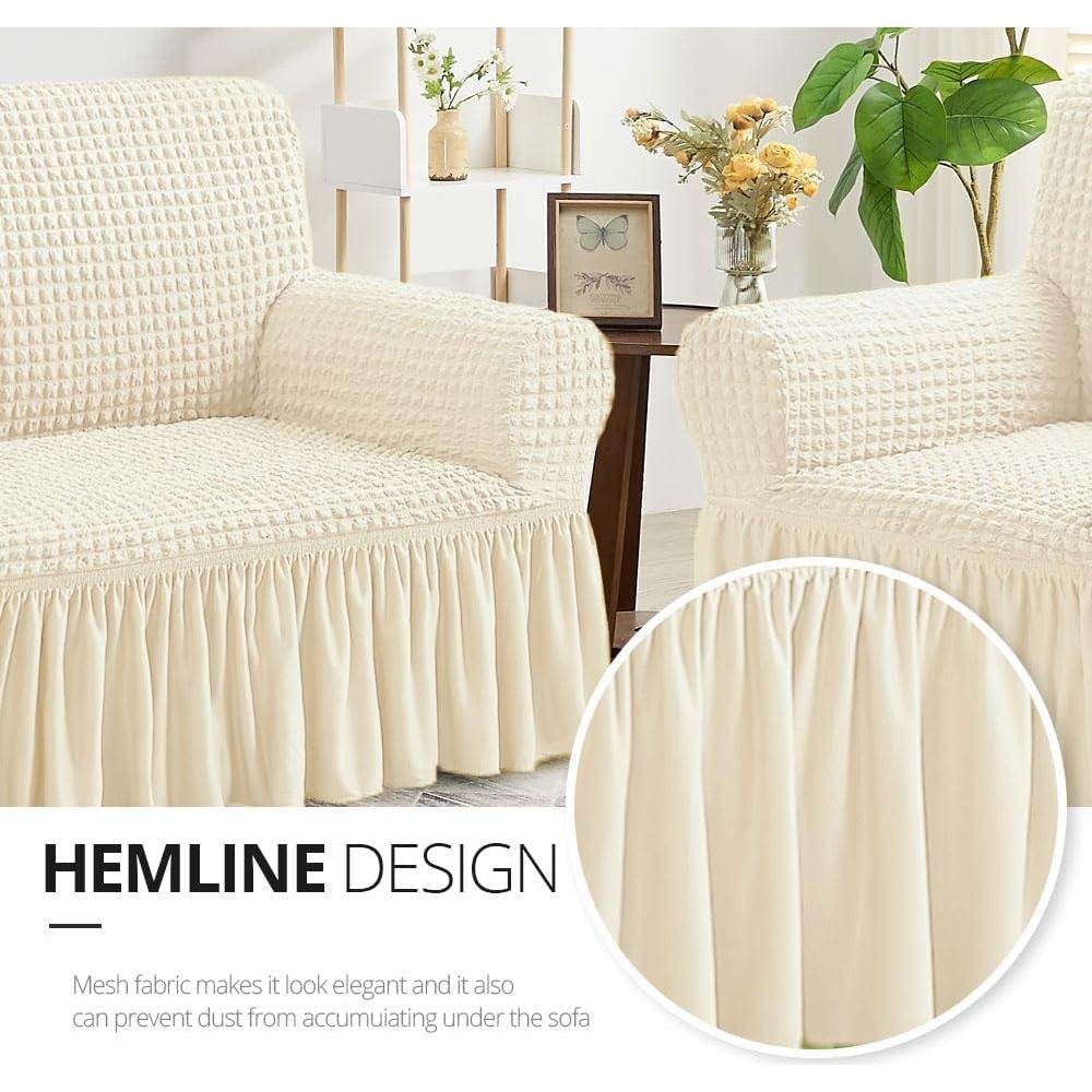 Funda de Sofá Loveseat NICEEC Beige 2 Asientos Alta Elasticidad