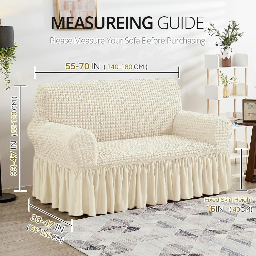 Funda de Sofá Loveseat NICEEC Beige 2 Asientos Alta Elasticidad