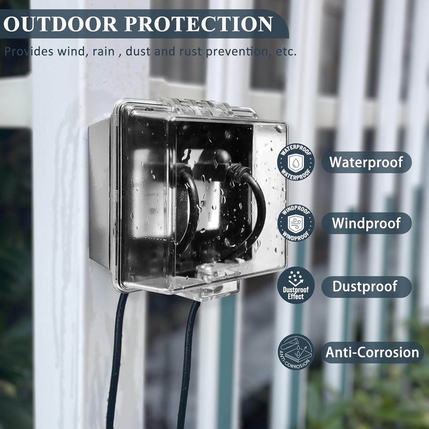 Caja de Cubierta de Salida Doble de Seguridad para Bebés - 2-Gang