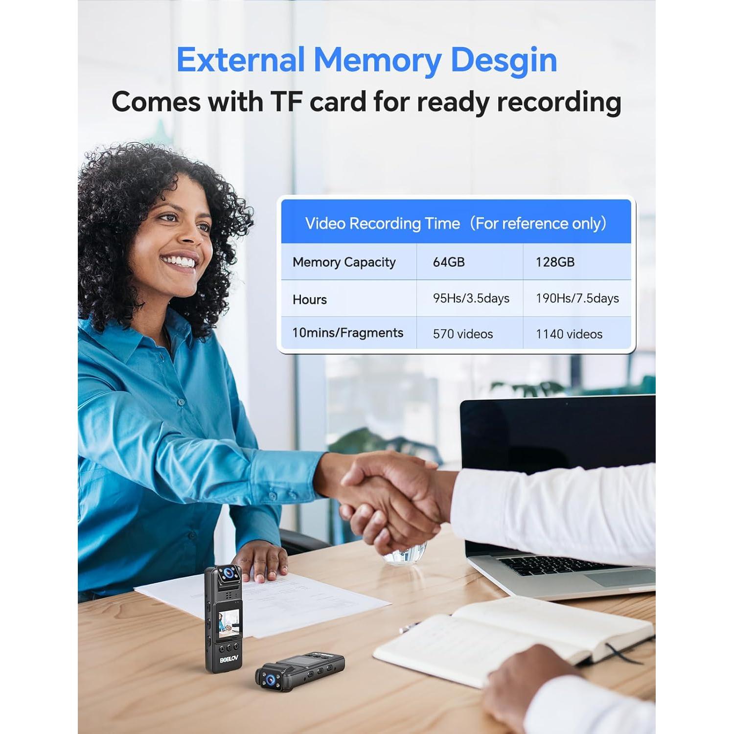 Cámara Corporal BOBLOV A23 1080P con 9 Horas de Batería