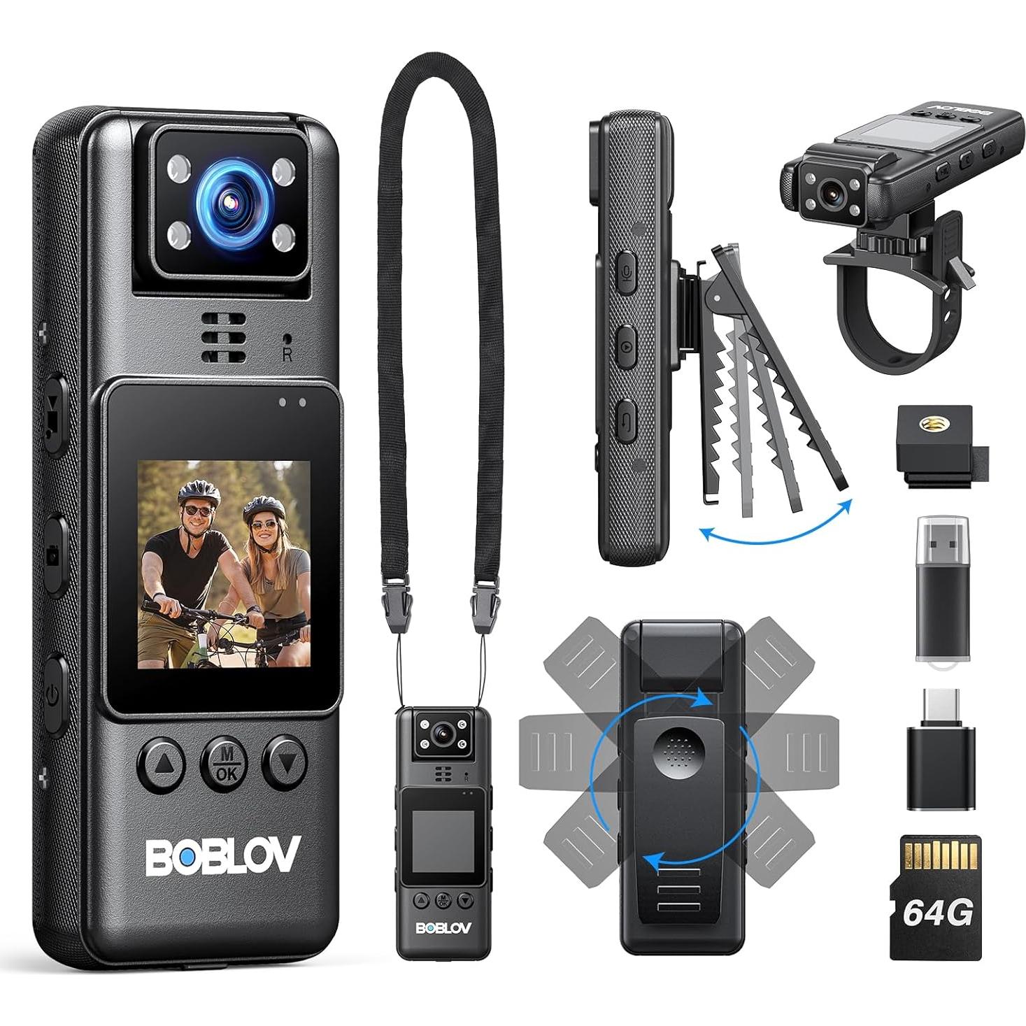 Cámara Corporal BOBLOV A23 1080P con 9 Horas de Batería