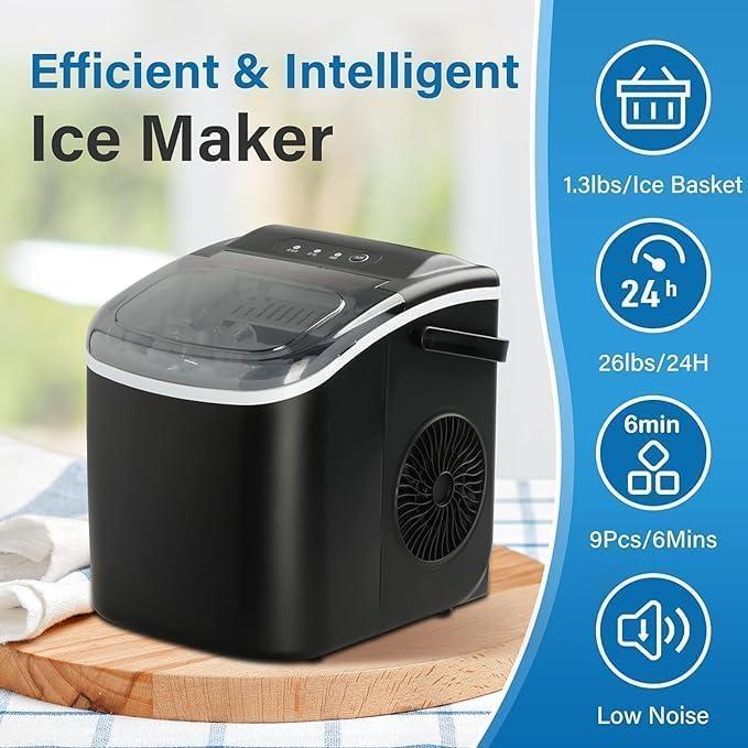 YSSOA Fabricador de Hielo Encimera 11.79 kg 9 Cubos en 6 Min